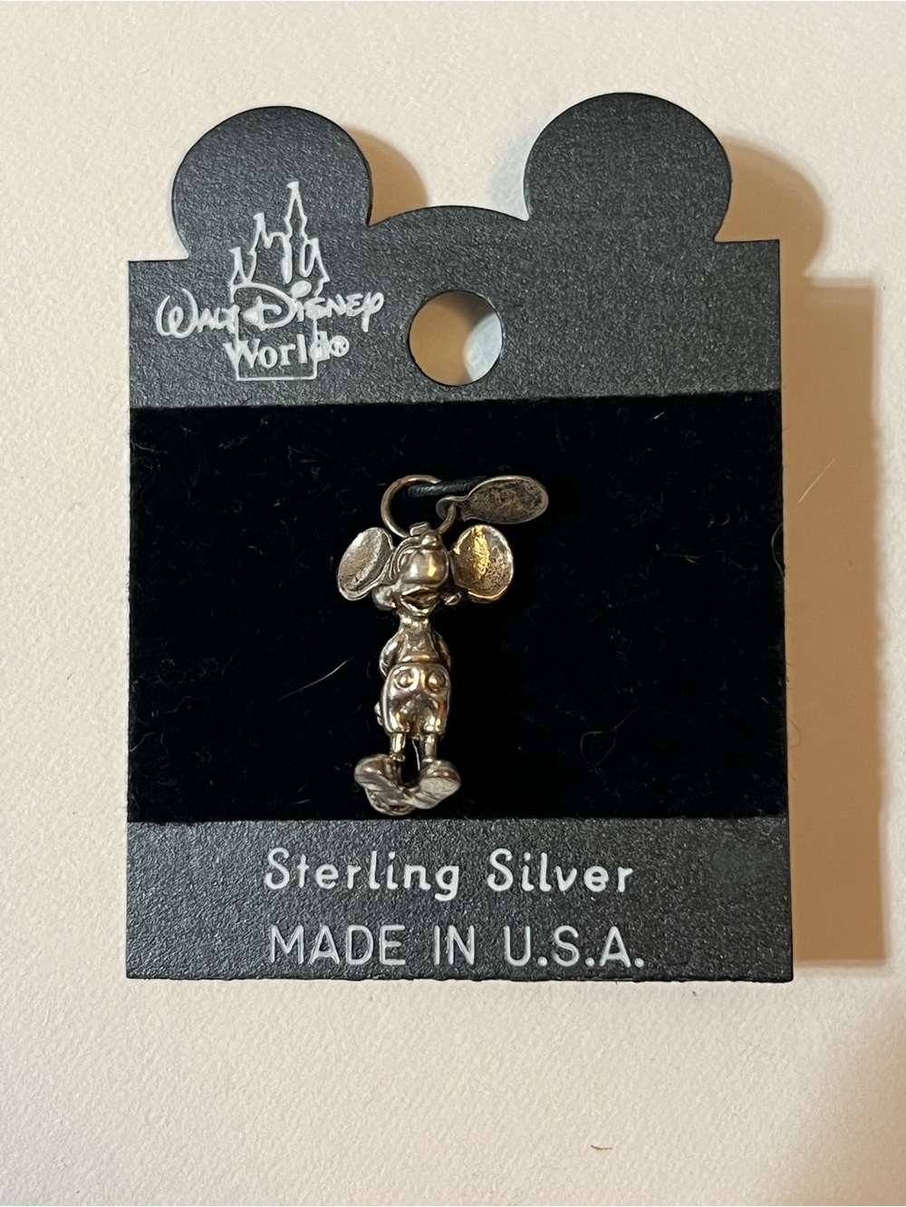 Disney Sterling Silver Mickey Mouse Charm Pendant - Silver